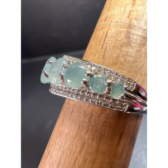 NEW Grandidierite and zircon sterling silver ring size 8 - Picture 9 of 16